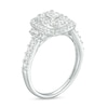 Thumbnail Image 3 of 1 CT. T.W. Emerald-Cut Diamond Double Frame Collar Engagement Ring in 14K White Gold
