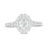 Thumbnail Image 4 of 1-1/3 CT. T.W. Certified Oval Diamond Frame Split Shank Engagement Ring in 14K White Gold (I/I1)