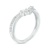 Thumbnail Image 3 of 1/3 CT. T.W. Diamond Three Stone Chevron Anniversary Band in 14K White Gold