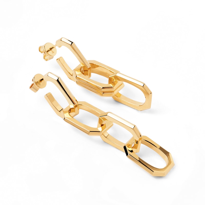 Main Image 1 of PDPAOLA™ at Zales Chain Link Drop Earrings in Brass with 18K Gold Plate