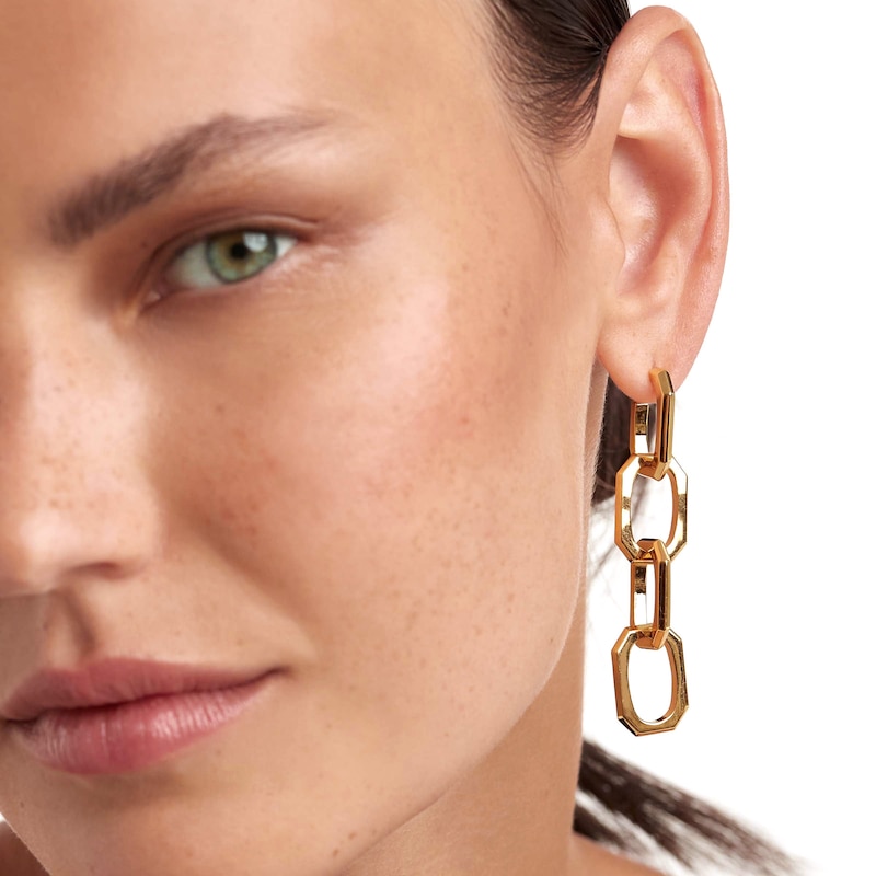 Main Image 2 of PDPAOLA™ at Zales Chain Link Drop Earrings in Brass with 18K Gold Plate