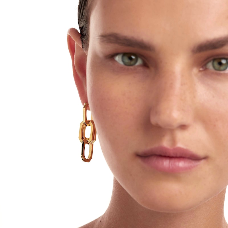 Main Image 5 of PDPAOLA™ at Zales Chain Link Drop Earrings in Brass with 18K Gold Plate