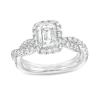 Thumbnail Image 1 of Kleinfeld® x Zales 2-1/5 CT. T.W. Certified Emerald-Cut Lab-Grown Diamond Twist Engagement Ring in Platinum (F/VS2)