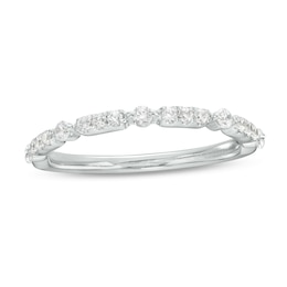 1/4 CT. T.W. Diamond Alternating Anniversary Band in 10K White Gold