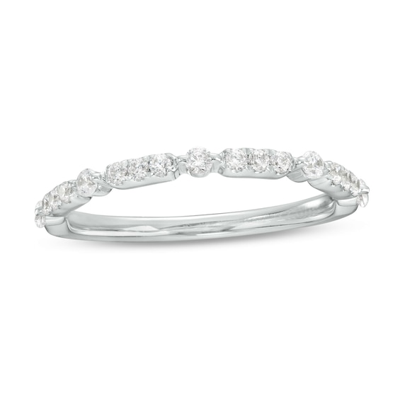 1/4 CT. T.w. Diamond Alternating Anniversary Band in 10K White Gold