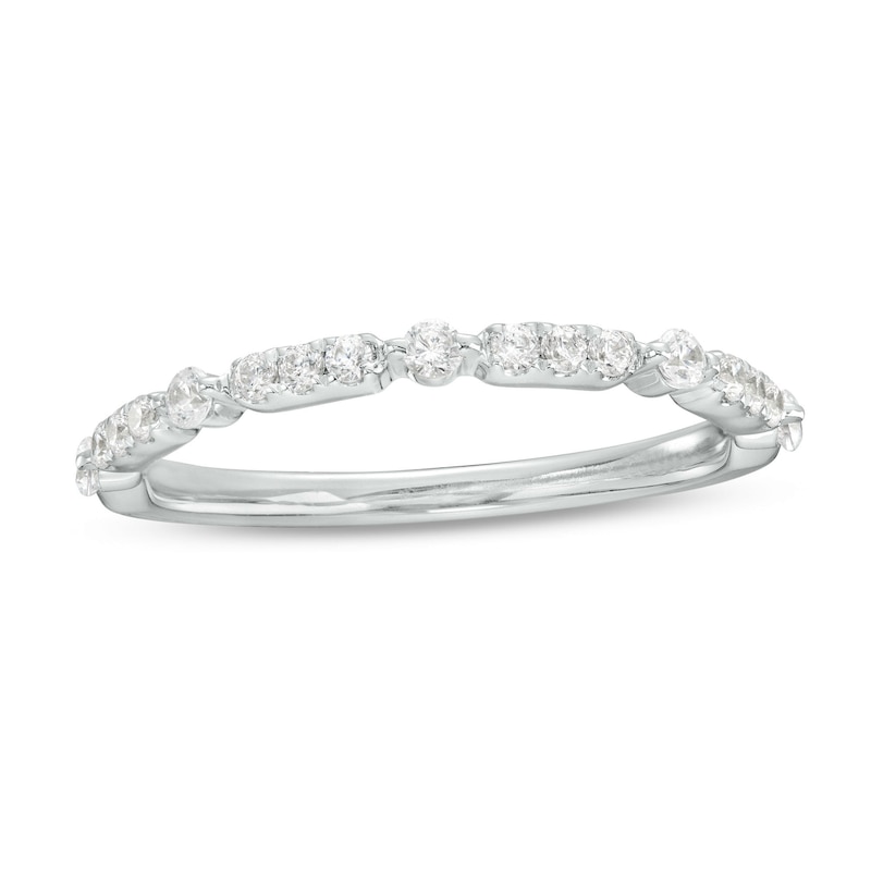 Main Image 1 of 1/4 CT. T.W. Diamond Alternating Anniversary Band in 10K White Gold
