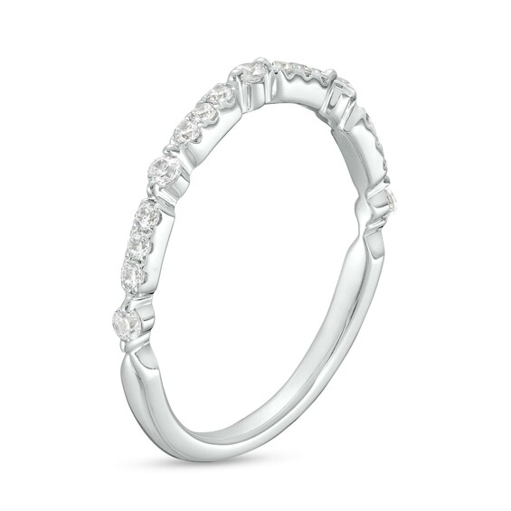 1/4 CT. T.w. Diamond Alternating Anniversary Band in 10K White Gold