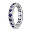 Thumbnail Image 3 of Blue Lab-Created Sapphire Vintage-Style Eternity Band in Sterling Silver