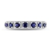 Thumbnail Image 4 of Blue Lab-Created Sapphire Vintage-Style Eternity Band in Sterling Silver