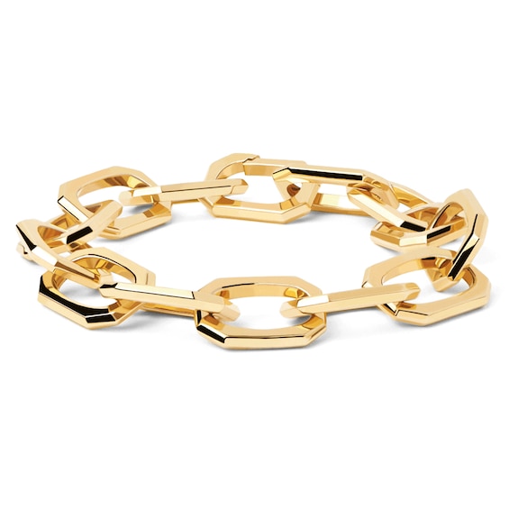 PDPAOLAâ¢ at Zales 14.5mm Paper Clip Link Chain Bracelet in Brass with 18K Gold Plate â 8.27"