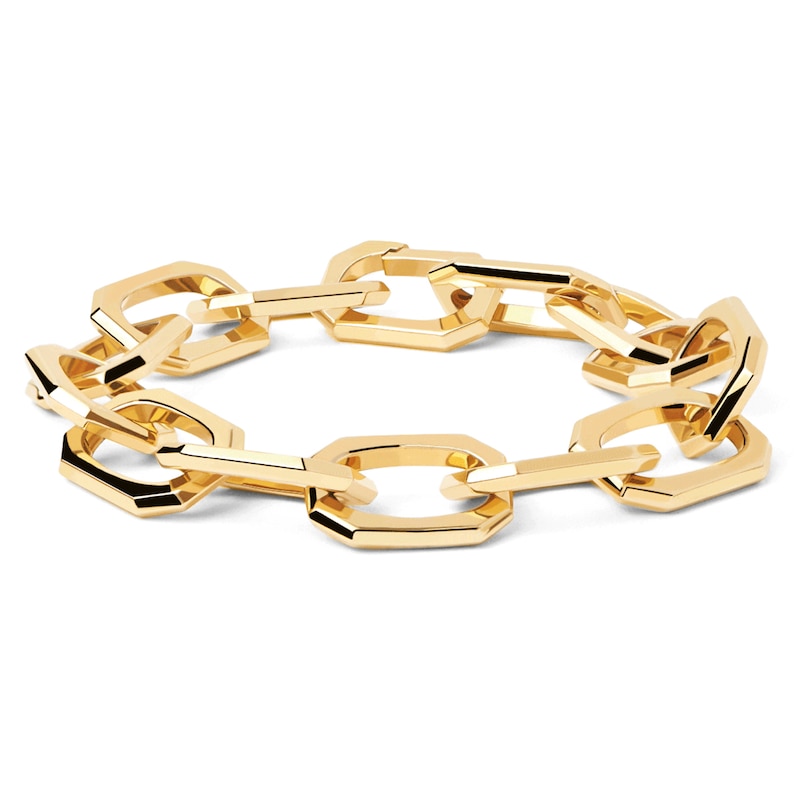 Paper Clip Link Chain Bracelet 14K Gold