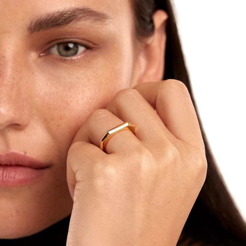 Main Image 2 of PDPAOLA™ at Zales Octagonal Ring in Brass with 18K Gold Plate