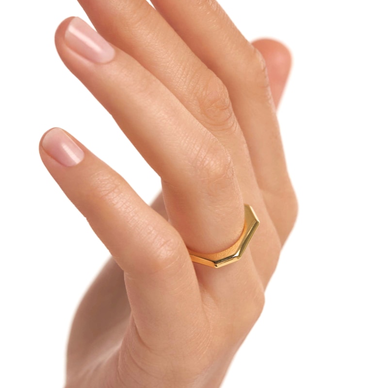 Main Image 4 of PDPAOLA™ at Zales Octagonal Ring in Brass with 18K Gold Plate