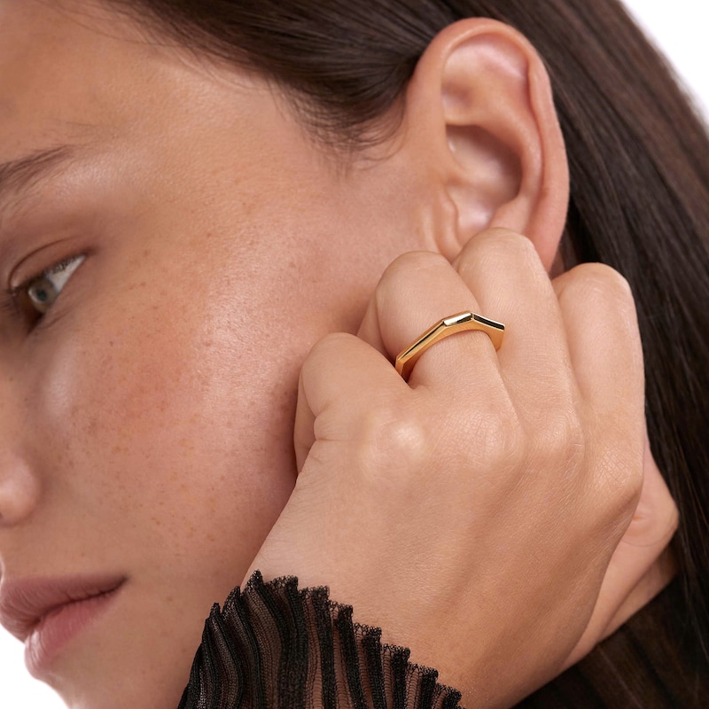 Main Image 5 of PDPAOLA™ at Zales Octagonal Ring in Brass with 18K Gold Plate