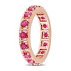 Thumbnail Image 3 of Lab-Created Ruby Vintage-Style Eternity Band in Sterling Silver with Rose Rhodium