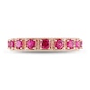 Thumbnail Image 4 of Lab-Created Ruby Vintage-Style Eternity Band in Sterling Silver with Rose Rhodium