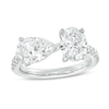Kleinfeld® x Zales 3-1/6 CT. T.W. Certified Oval and Pear-Shaped Lab-Created Diamond Engagement Ring in Platinum (F/VS2)