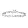 Thumbnail Image 1 of 4.0mm Heart-Shaped White Lab-Created Sapphire Tennis Bracelet in Sterling Silver - 7.5"