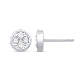 3/8 CT. T.W. Diamond Circle Stud Earrings in 14K White Gold