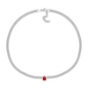 Thumbnail Image 3 of 7.0mm Lab-Created Ruby Solitaire Curb Chain Necklace in Sterling Silver - 17.5"