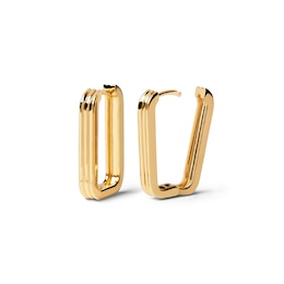 PDPAOLA™ at Zales Ribbed Hoop Earrings in Sterling Silver with 18K Gold Plate
