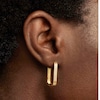 Thumbnail Image 5 of PDPAOLA™ at Zales Ribbed Hoop Earrings in Sterling Silver with 18K Gold Plate