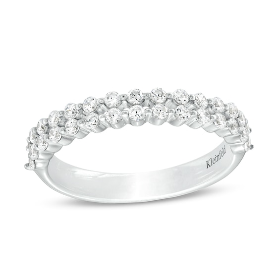 Kleinfeld® x Zales 1/2 CT. T.w. Certified Lab-Grown Diamond Double Row Anniversary Band in Platinum (F/Vs2)