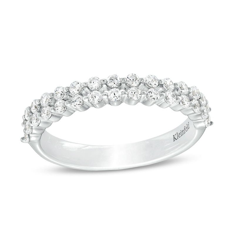 Main Image 1 of Kleinfeld® x Zales 1/2 CT. T.W. Certified Lab-Grown Diamond Double Row Anniversary Band in Platinum (F/VS2)
