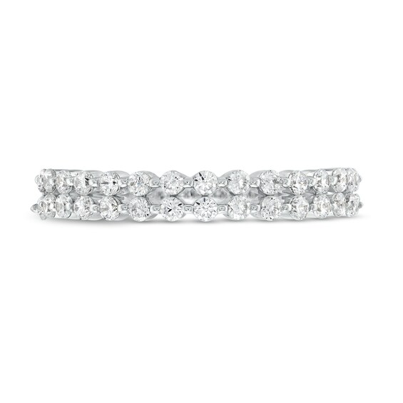 Kleinfeld® x Zales 1/2 CT. T.w. Certified Lab-Grown Diamond Double Row Anniversary Band in Platinum (F/Vs2)