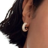Thumbnail Image 3 of PDPAOLA™ at Zales Cubic Zirconia Multi-Row Open Hoop Earrings in Sterling Silver with 18K Gold Plate