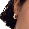 Thumbnail Image 4 of PDPAOLA™ at Zales Cubic Zirconia Multi-Row Open Hoop Earrings in Sterling Silver with 18K Gold Plate