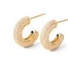 Thumbnail Image 5 of PDPAOLA™ at Zales Cubic Zirconia Multi-Row Open Hoop Earrings in Sterling Silver with 18K Gold Plate