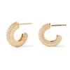 Thumbnail Image 6 of PDPAOLA™ at Zales Cubic Zirconia Multi-Row Open Hoop Earrings in Sterling Silver with 18K Gold Plate