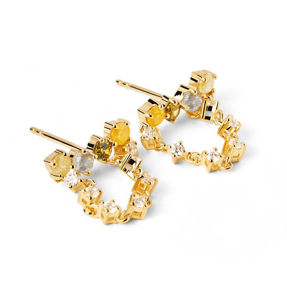 PDPAOLAâ¢ at Zales Labradorite and Cubic Zirconia Chain Drop Earrings in Sterling Silver with 18K Gold Plate