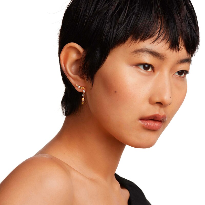 Main Image 6 of PDPAOLA™ at Zales Labradorite and Multi-Color Cubic Zirconia Drop Earrings in Sterling Silver with 18K Gold Plate