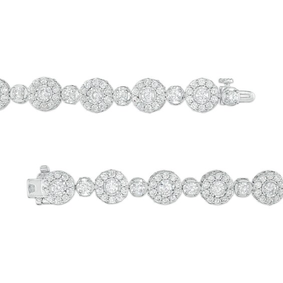 10 CT. T.w. Diamond Frame Alternating Line Bracelet in 10K White Gold