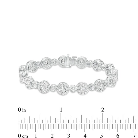 10 CT. T.w. Diamond Frame Alternating Line Bracelet in 10K White Gold
