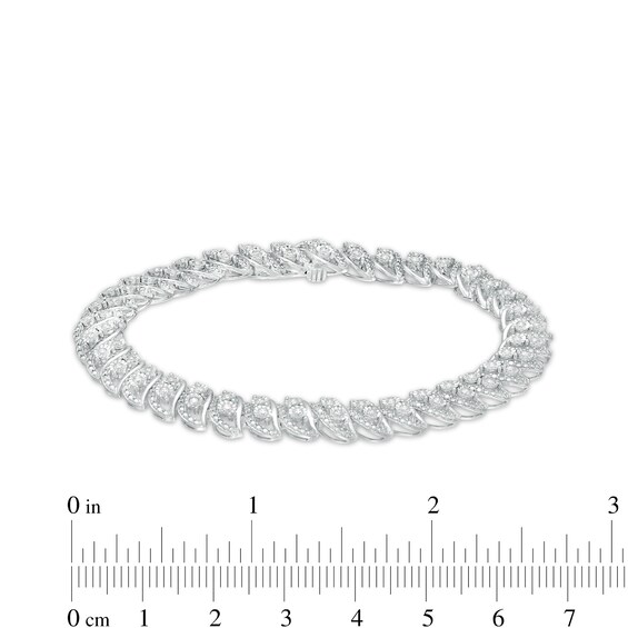 1 CT. T.w. Diamond Swirl Line Bracelet in Sterling Silver – 7.25"