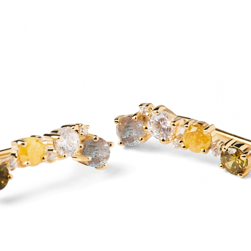 PDPAOLA™ at Zales Labradorite and Cubic Zirconia Crawler Earrings in Sterling Silver with 18K Gold Plate