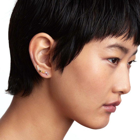 PDPAOLAâ¢ at Zales Labradorite and Cubic Zirconia Crawler Earrings in Sterling Silver with 18K Gold Plate