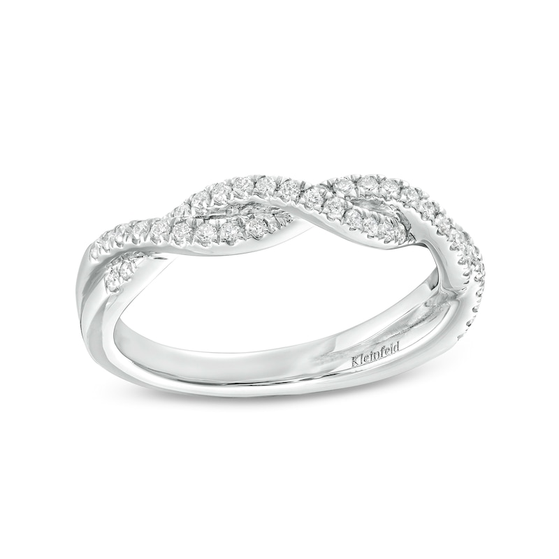 Main Image 1 of Kleinfeld® x Zales 1/4 CT. T.W. Certified Lab-Grown Diamond Twist Anniversary Band in Platinum (F/VS2)