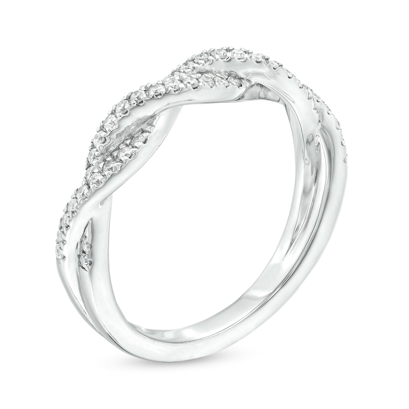 Main Image 3 of Kleinfeld® x Zales 1/4 CT. T.W. Certified Lab-Grown Diamond Twist Anniversary Band in Platinum (F/VS2)