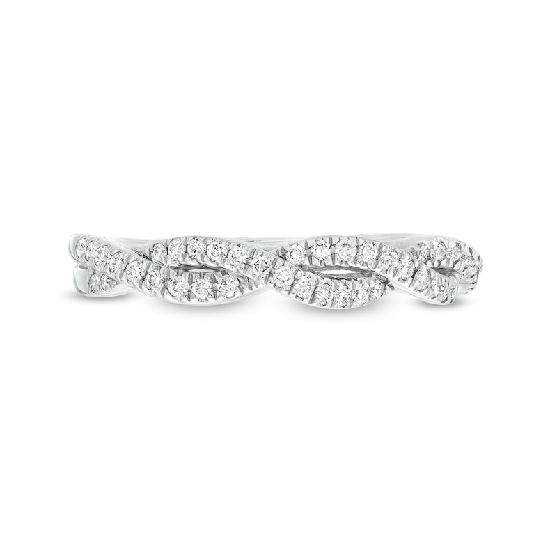Main Image 4 of Kleinfeld® x Zales 1/4 CT. T.W. Certified Lab-Grown Diamond Twist Anniversary Band in Platinum (F/VS2)