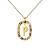 Thumbnail Image 5 of PDPAOLA™ at Zales Multi-Color "P" Pendant in Sterling Silver with 18K Gold Plate