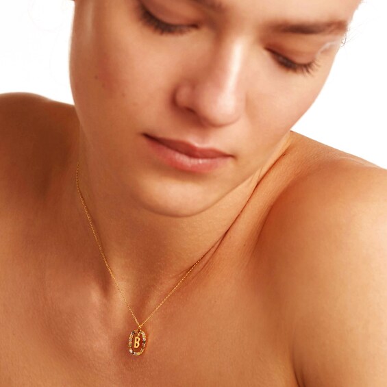 PDPAOLAâ¢ at Zales Multi-Color "B" Pendant in Sterling Silver with 18K Gold Plate