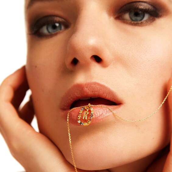 PDPAOLAâ¢ at Zales Multi-Color "R" Pendant in Sterling Silver with 18K Gold Plate