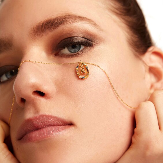 PDPAOLAâ¢ at Zales Multi-Color "R" Pendant in Sterling Silver with 18K Gold Plate