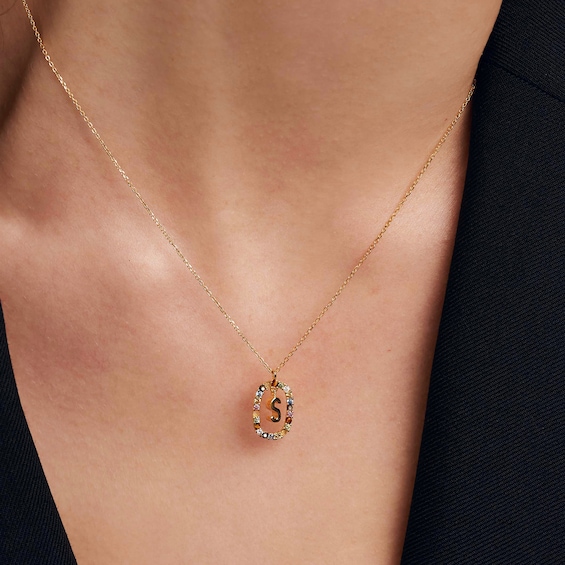 PDPAOLAâ¢ at Zales Multi-Color "S" Pendant in Sterling Silver with 18K Gold Plate