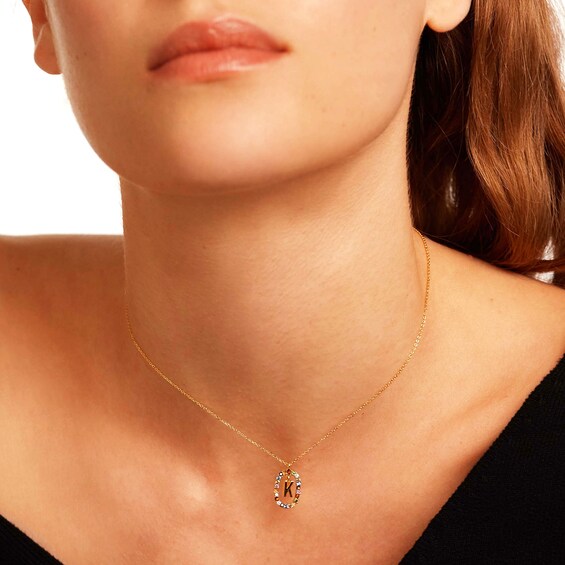 PDPAOLAâ¢ at Zales Multi-Color "K" Pendant in Sterling Silver with 18K Gold Plate
