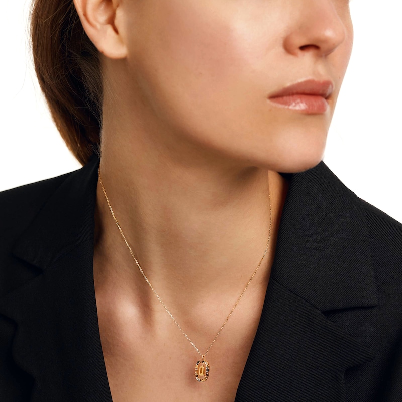 Main Image 2 of PDPAOLA™ at Zales Multi-Color "Q" Pendant in Sterling Silver with 18K Gold Plate